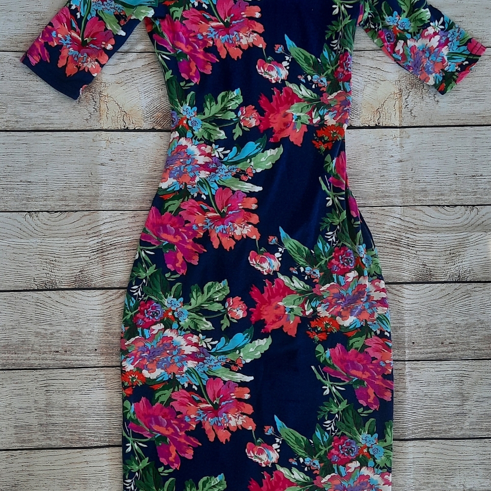 Floral Blue and Pink Dress
